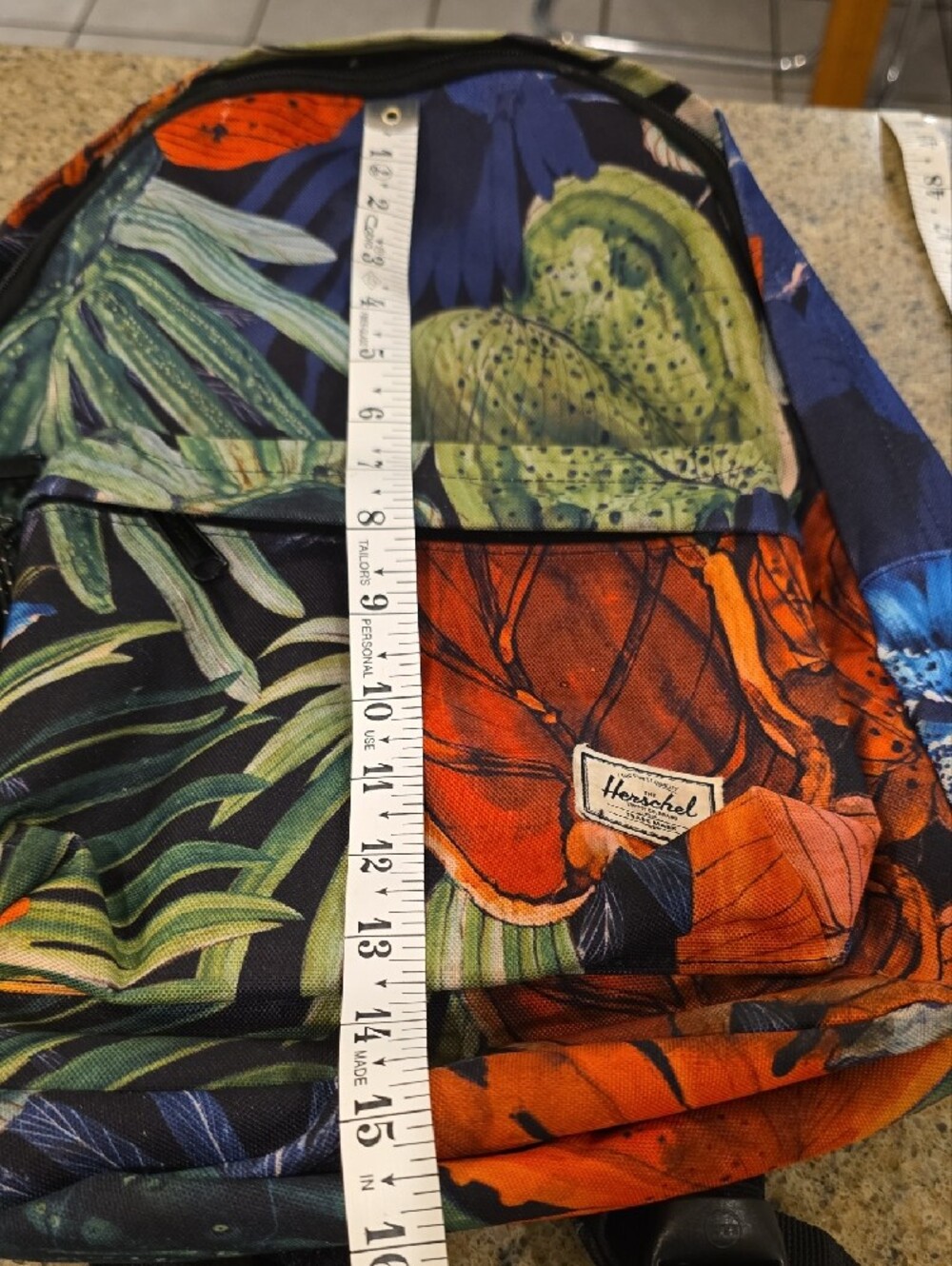 Herschel Supply Company Floral Tropical Backpack in Green, Blue, Orange - Picture 8 of 9